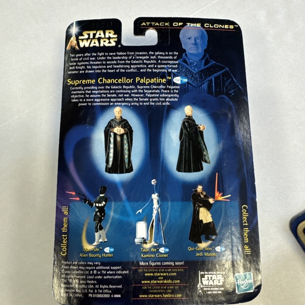 Lot of 4 Star Wars 2002 Action Figures Attack of the Clones Yoda Palpatine Vtg - Picture 6 of 10
